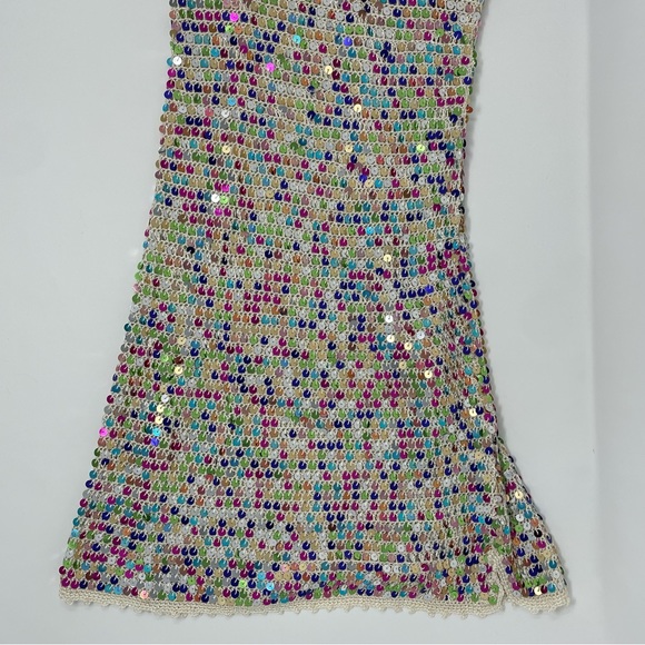 white christmas dresses Elliana Sequin Crochet Dress – Retrofete